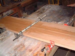 Glued wood cleaned up 