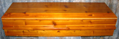 Solid cedar wood caskets. 
