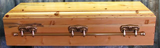 veterans military casket - with folding metal handles.