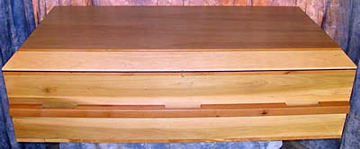 Custom Oversized Poplar Casket with a one piece low profile lid.