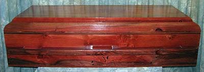 Custom Oversized Poplar Casket with a one piece low profile lid.