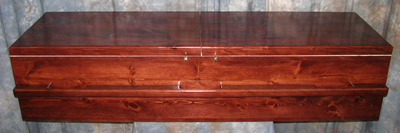 Pine Box Casket with 2 piece lid.