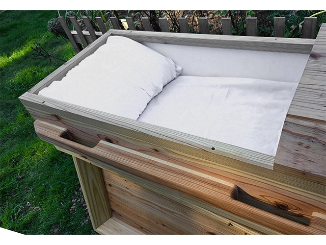 Japanese Cedar Casket with Open Lid – Handmade in Oregon by Caskets by Design