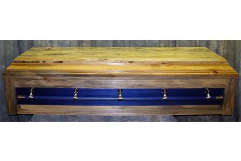 Custom Pine Casket - We offer many customizations including mixing wood types, different lid & handle designs, box sizes, colors, personalizations and more.